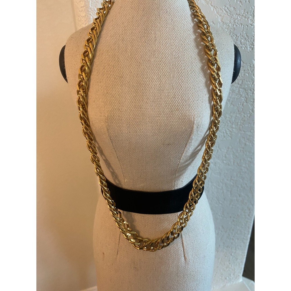 Gold Tone Fashion Chain Necklace Unisex Jewelry - Picture 1 of 5